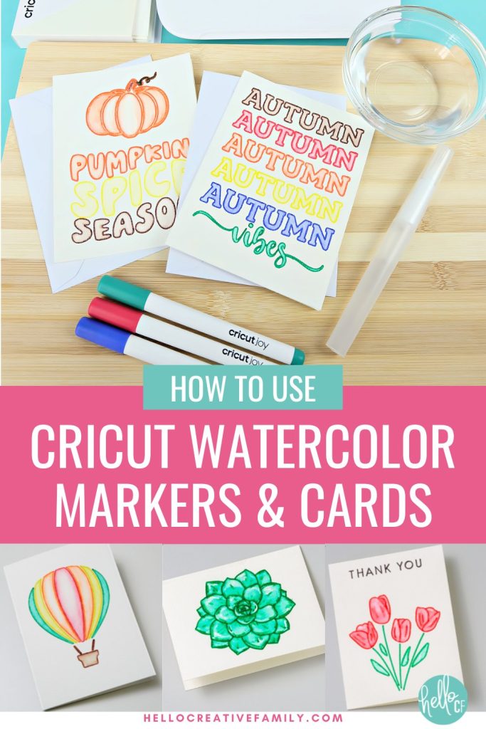 Learn how to use Cricut Watercolor Markers and Watercolor Cards using your Cricut Joy, Cricut Explore or Cricut Maker to create beautiful, one of a kind cards and projects! Learn with step by step instructions how to do this easy Cricut craft!