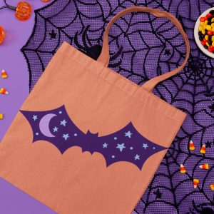 Moon and Stars Flying Bat SVG From 100 Directions