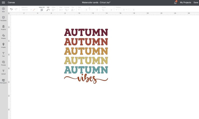 Autumn Vibes Design on Cricut Design Space