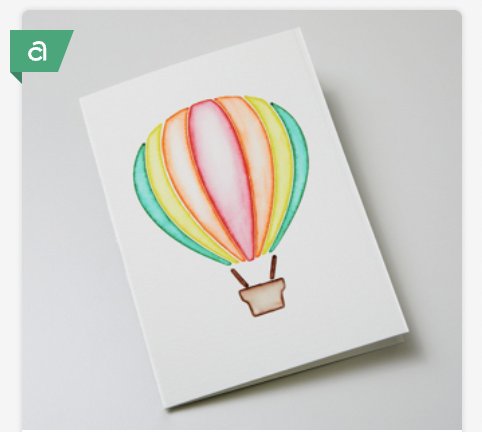Hot Air Balloon Watercolor Card