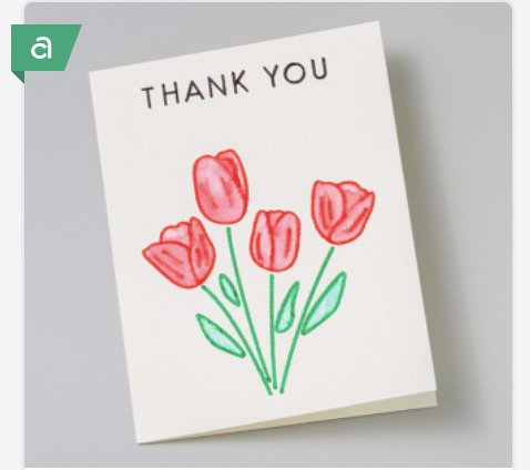 Tulip Thank You Watercolor Card