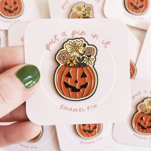 Floral Pumpkin Enamel Pin