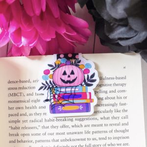 Halloween Book Stack Magnetic Bookmark