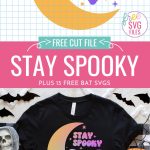 Spooky season is here and we're celebrating with a collection of free bat SVG files that are perfect for fall and Halloween! We've got bat mug wraps, bat decorations and tons of bat cut files for making shirts, sweatshirts, hoodies, Halloween decor and more using your Cricut cutting machine! Includes a Stay Spooky SVG.