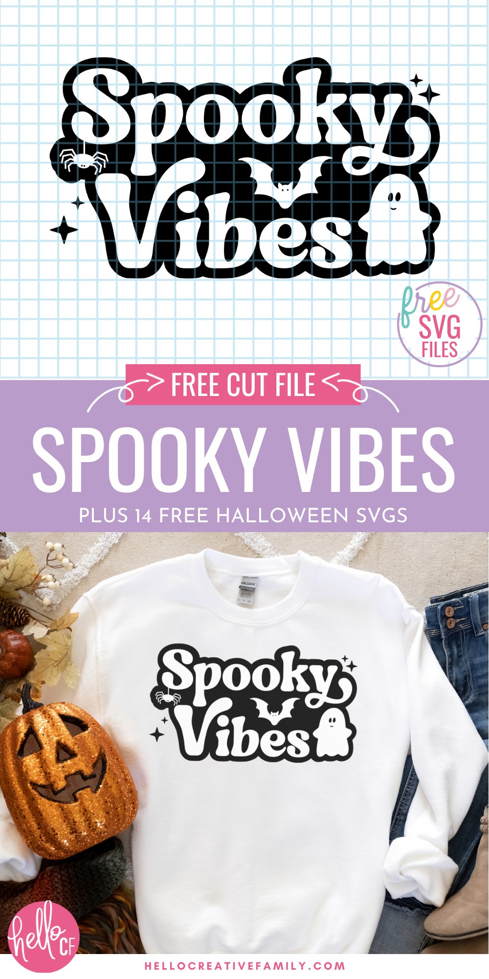 Fall is here! Get the Halloween crafts started! We're sharing 14 free Halloween SVG design files for making Halloween DIY projects with your Cricut Maker, Cricut Explore or Cricut Joy cutting machine!