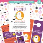 You've heard about booing a neighbor, but have you heard of BOOZING a neighbor? Start a new Halloween tradition in your neighborhood this year with our free You've Been Boozed Printable and let the adults enjoy the Halloween festivities too! Get into the Halloween Spirit with this fun DIY Halloween idea! Includes 20+ Booze Basket Ideas.