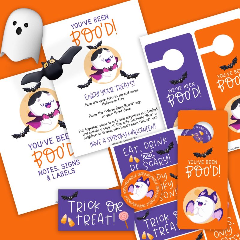 Start a new Halloween tradition in your neighborhood this year by Booing a neighbor! We're sharing free You've Been Booed Printables along with booing instructions, ideas for putting in your boo basket and where to get everything you need! Get into the Halloween Spirit with this fun DIY Halloween idea!