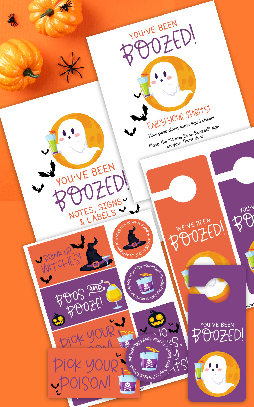 You've heard about booing a neighbor, but have you heard of BOOZING a neighbor? Start a new Halloween tradition in your neighborhood this year with our free You've Been Boozed Printable and let the adults enjoy the Halloween festivities too! Get into the Halloween Spirit with this fun DIY Halloween idea! Includes 20+ Booze Basket Ideas.