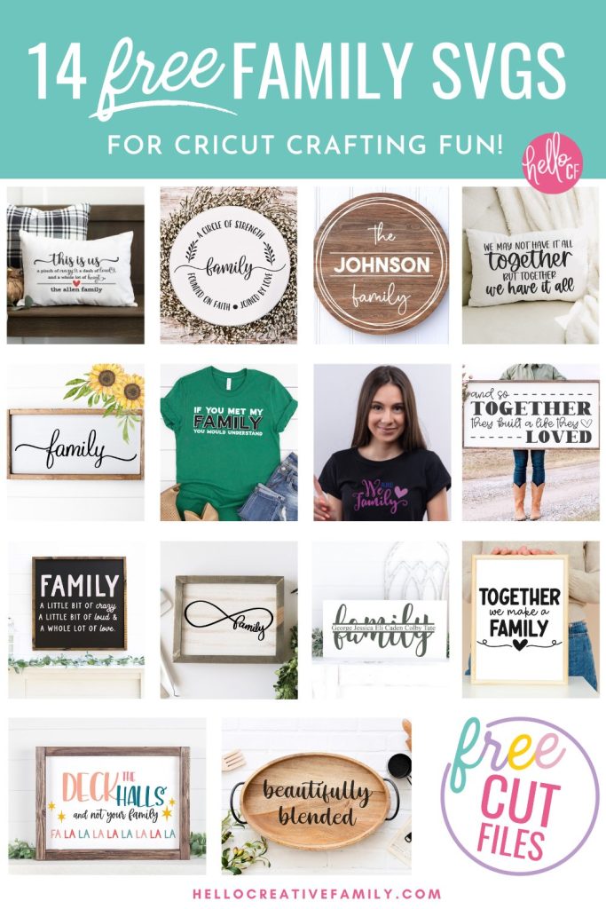 Create beautiful DIY decor for your family home with these 14 free Family SVG files! Use these cut files to make crafts and handmade gifts with your Cricut cutting machine. Includes This Is Us SVG.