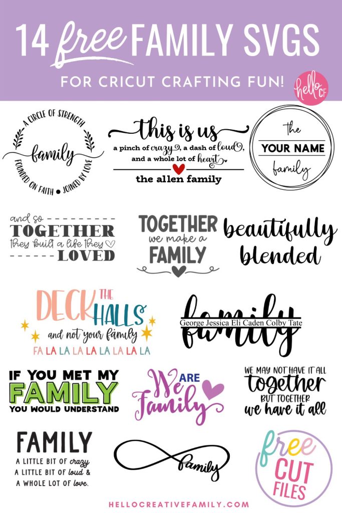 Create beautiful DIY decor for your family home with these 14 free Family SVG files! Use these cut files to make crafts and handmade gifts with your Cricut cutting machine. Includes This Is Us SVG.