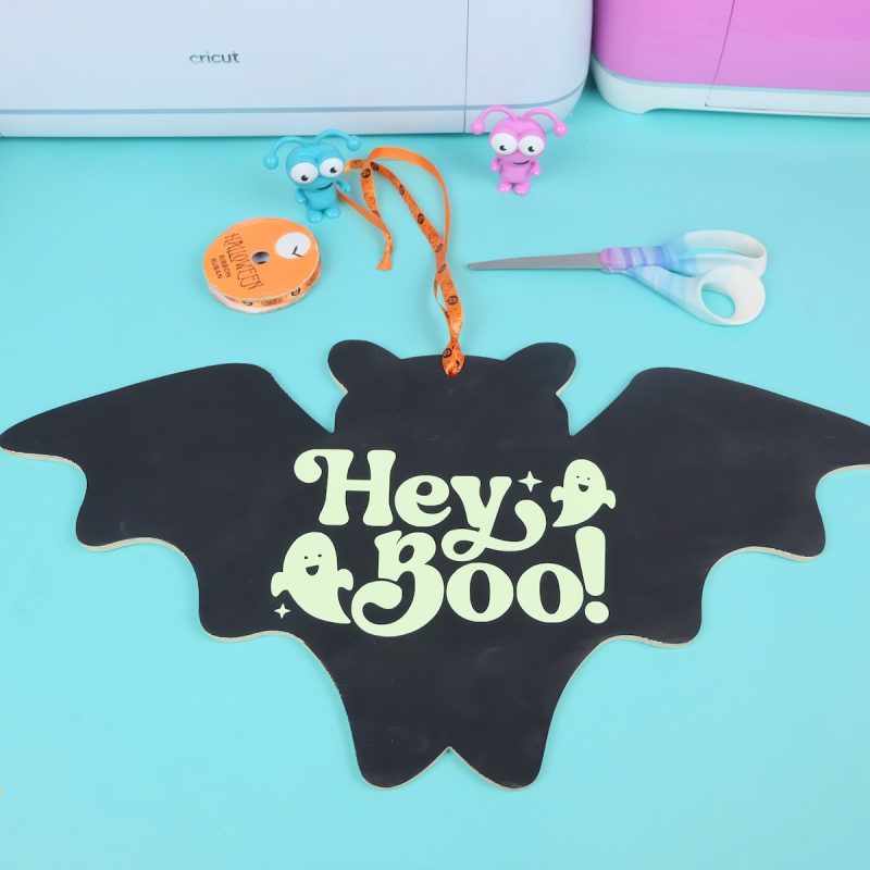 Add a festive Halloween ribbon to hang your sign by.