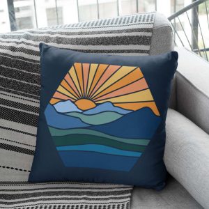 Multi-layered Sunset Mountain Scene from 100 Directions