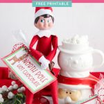 Help your elf bring a special gift straight from the North Pole with this Elf On The Shelf Hot Chocolate Gift Idea! Comes with a free gift tag printable that is easy to use and as cute as can be! Cut the tags with scissors or with your Cricut cutting machine!