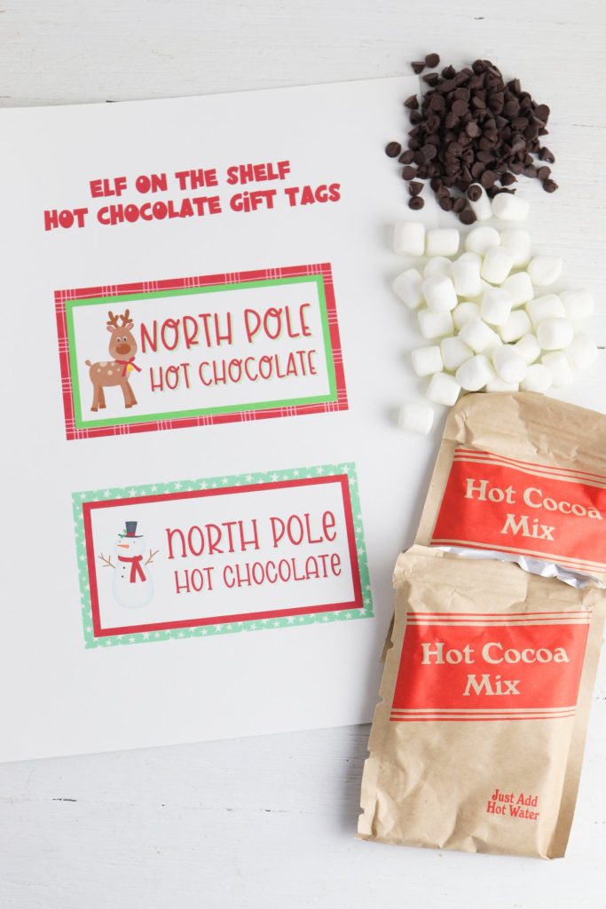 Elf On The Shelf Hot Chocolate Gift Tags Printable