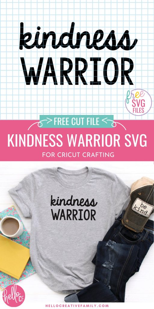 The world needs more kindness! Let's create an army of kindness with this easy to make DIY Kindness Warrior Shirt. Includes step by step instructions on how to make this project using a Cricut, along with a free SVG cut file compatible with Cricut or Silhouette. The perfect hoodie for kids or adults to spread love instead of hate, discourage bullying and make the world a better place. #DIY #Cricut #Silhouette #SVG