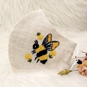 Embroidered Bumble Bee Mask
