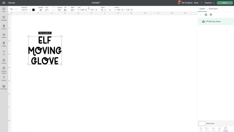 Measure the front of your glove and resize the text to fit the space.