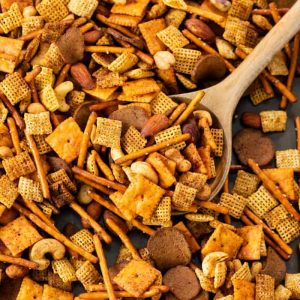 This Spicy Chex Mix recipe has bold flavors and a spicy kick that&rsquo;s perfect for holiday snacking. It also makes a great gift for Christmas!