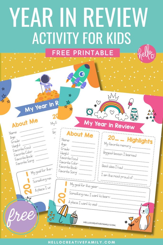 This printable New Year's Eve writing activity lets kids capture their favorite things from their current age, reflect on highlights of the previous year, and create goals and dreams of things that they want to happen in the upcoming year! Fun for all ages from preschoolers to adults!