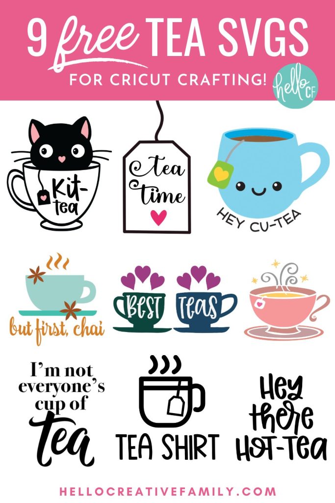 Love tea? Whether your tea of choice is Chai Tea, Early Grey or Chamomile we've got you covered with 9 free Tea SVG Files that are perfect for tea lovers! Use them to make DIY mugs, shirts, home decor and more using your Cricut Maker, Cricut Explore, Cricut Joy or other electronic cutting machine!