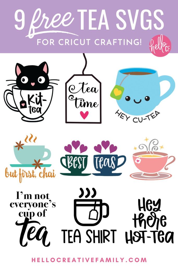 Love tea? Whether your tea of choice is Chai Tea, Early Grey or Chamomile we've got you covered with 9 free Tea SVG Files that are perfect for tea lovers! Use them to make DIY mugs, shirts, home decor and more using your Cricut Maker, Cricut Explore, Cricut Joy or other electronic cutting machine!