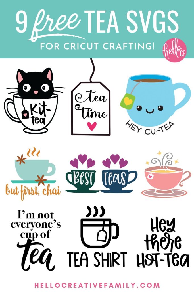 Love tea? Whether your tea of choice is Chai Tea, Early Grey or Chamomile we've got you covered with 9 free Tea SVG Files that are perfect for tea lovers! Use them to make DIY mugs, shirts, home decor and more using your Cricut Maker, Cricut Explore, Cricut Joy or other electronic cutting machine!