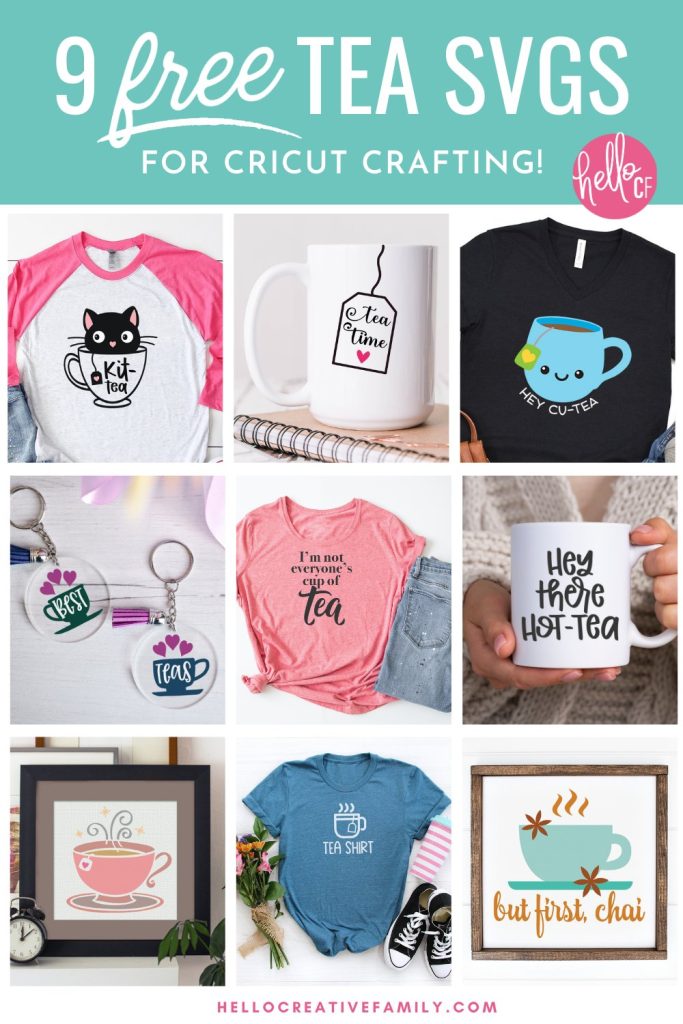 Love tea? Whether your tea of choice is Chai Tea, Early Grey or Chamomile we've got you covered with 9 free Tea SVG Files that are perfect for tea lovers! Use them to make DIY mugs, shirts, home decor and more using your Cricut Maker, Cricut Explore, Cricut Joy or other electronic cutting machine!
