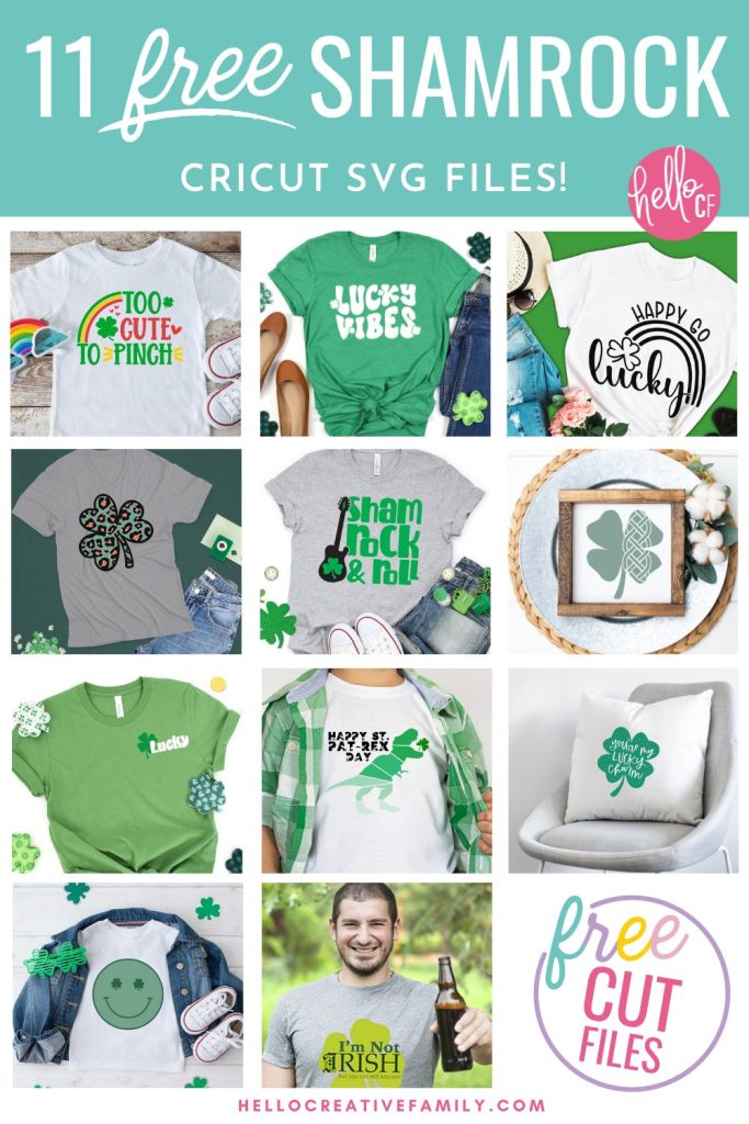 Get ready for St Patrick's Day with 11 Free Shamrock SVG Files! Make yourself pinch proof for St. Patricks Day by making shirts with these awesome designs using your Cricut Maker, Cricut Explore or Cricut Joy! Includes Too Cute To Pinch cut file along with 10 other designs your entire family will love!