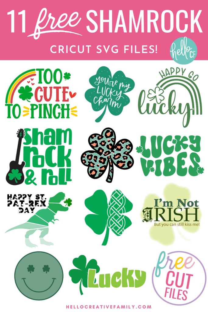 Get ready for St Patrick's Day with 11 Free Shamrock SVG Files! Make yourself pinch proof for St. Patricks Day by making shirts with these awesome designs using your Cricut Maker, Cricut Explore or Cricut Joy! Includes Too Cute To Pinch cut file along with 10 other designs your entire family will love!