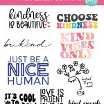 Get ready for Random Acts Of Kindness Day and World Kindness Day with 9 free Kindness SVG Files including Kindness Is Beautiful! Use your Cricut Maker, Cricut Explore or Cricut Joy to make shirts, mugs, tote bags, stickers and more with these amazing Kindness cut files!