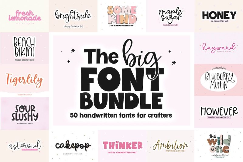 The Big Handwritten Font Bundle From KA Designs