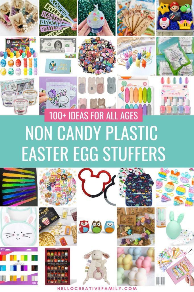 Looking for some candy free Easter basket ideas? Get creative with your these non candy plastic Easter egg stuffers ideas that kids will love! Includes Easter ideas for babies, toddlers, kids, tweens, teens and even adults along with where to find plastic Easter eggs in a variety of sizes!