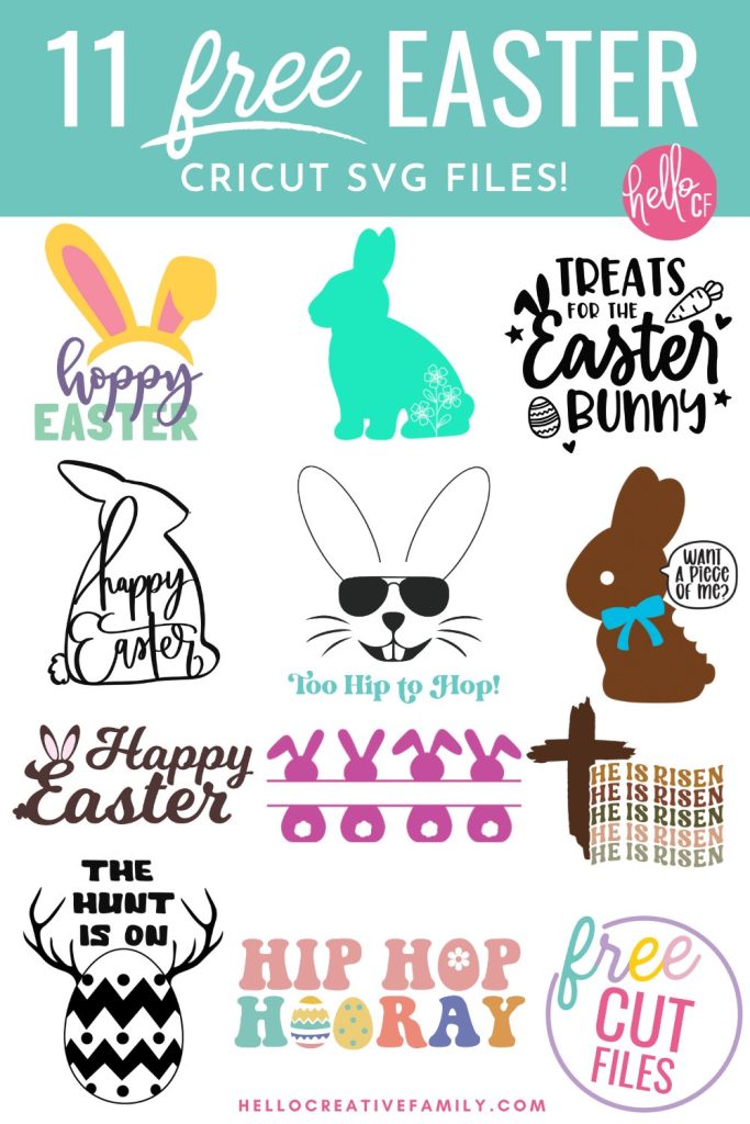 Make Easter crafts with your Cricut with these 11 free Easter SVG Files! Perfect for making throw pillows, Easter shirts, Easter tote bags, front door signs and so much more using your Cricut cutting machine. Includes a pretty floral Easter Bunny SVG!