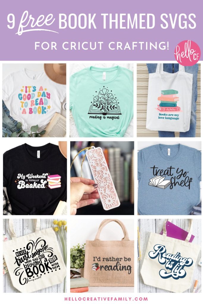 Book lovers this one is for you! If you love reading you won't want to miss these 9 free book SVG files! This collection includes book themed cut files for Cricut crafting including a Reading Is Magical Floral Book design! Use to make book bags, t-shirts, sweatshirts, stickers and so much more!