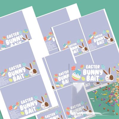 Start a new Easter tradition! Make bags of Easter Bunny Bait to sprinkle in your yard to attract the Easter Bunny! Includes printable tags in a variety of sizes with and without the Easter Bunny Bait poem, along with an Easter Bunny Bait recipe and other Easter crafts!