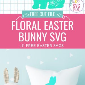 Make Easter crafts with your Cricut with these 11 free Easter SVG Files! Perfect for making throw pillows, Easter shirts, Easter tote bags, front door signs and so much more using your Cricut cutting machine. Includes a pretty floral Easter Bunny SVG!