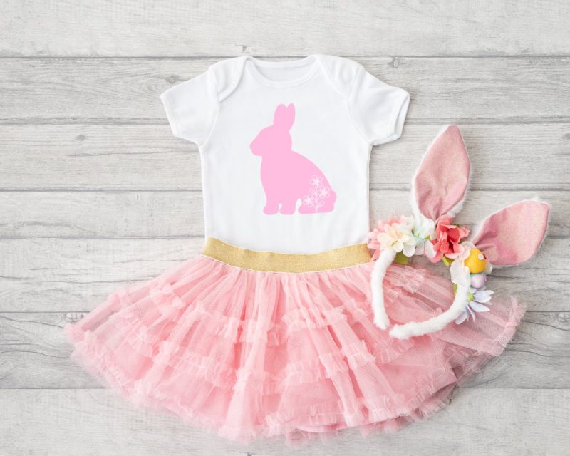 Floral Easter Bunny onesie