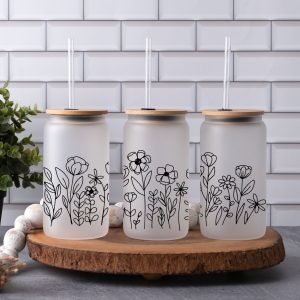 Wildflower Glass Can Wrap SVG From Brookllyn Berry Designs