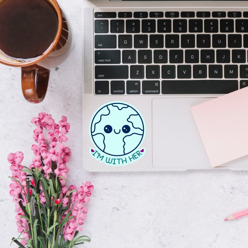 I'm With Her Earth Day Laptop Sticker