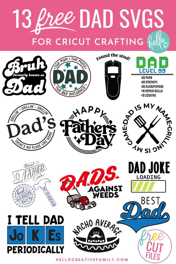 Making a handmade gift for Dad using your Cricut? We've got you covered! These 13 Free Dad SVG Files are perfect for making Father's Day, birthday and Christmas gifts for Dad! Use them for hats, shirts, aprons, hoodies and so much more! Includes a Bruh Formerly Known As Dad SVG that has us feeling all those dad life feels.