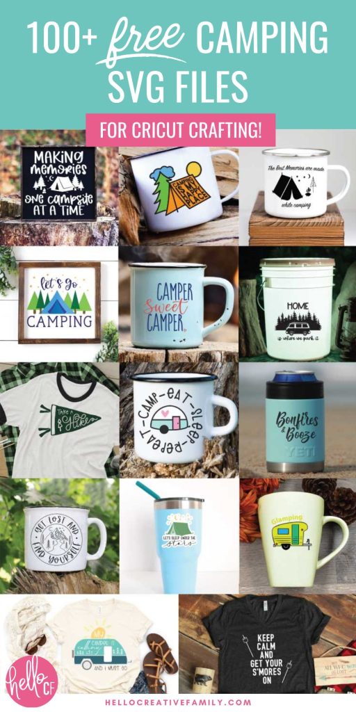 Love camping? Adore crafts? We have 100 free camping svg files that are perfect for making all kinds of camping themed DIY projects using your Cricut or Silhouette! Make camping mugs, t-shirts, beach bags and so much more with these free camping cut files!
