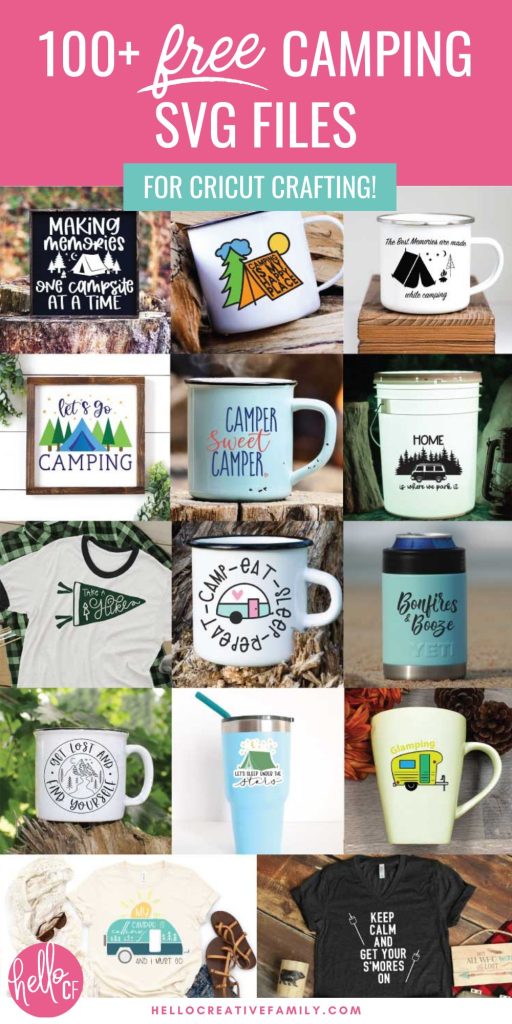 Love camping? Adore crafts? We have 100 free camping svg files that are perfect for making all kinds of camping themed DIY projects using your Cricut or Silhouette! Make camping mugs, t-shirts, beach bags and so much more with these free camping cut files!