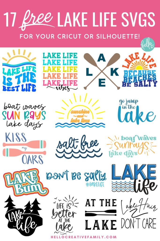 Get ready for summer and spending time at the beach, cottage or cabin with these 17 free Lake SVG Files including a Lake Life Vibes cut file and a Lake Life Is The Best Life SVG! Make t-shirts, tank tops, hats, beach bags, mugs and all kinds of DIY summer gear using these free lake cut files and your Cricut Maker, Cricut Explore or Cricut Joy!