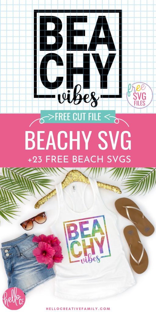 Get ready for summers at the lake or ocean by downloading these free beach SVGs for summer Cricut crafting fun! These designs are too stinking cute and perfect for making DIY t-shirts, tank tops, beach bags, wine tumblers and more for summer! Includes a Beachy Vibes SVG and a Girls Just Wanna Have Sun design for all of the 80's music lovers along with 24 free beach cut files!