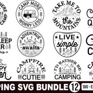 12 Camping SVG Bundle