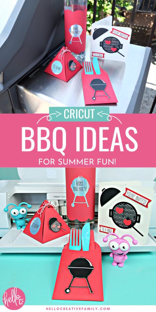 Get ready for summer! We're sharing 4 Cricut ideas for a backyard BBQ including a BBQ Invitation, napkin and utensil holder, party favor box and water bottle wrap. Get step-by-step instructions for each of these fun summer crafts and customize them for your own special occasions! Make with your Cricut Maker or Cricut Explore!