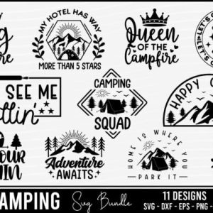 11 Camping SVGs Bundle