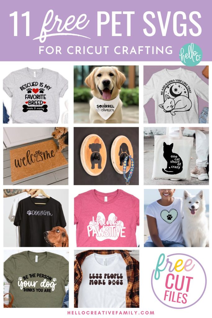 Get ready to create paw-sitively adorable Cricut crafts with with 11 FREE Pet SVG files! Get your paws on these free designs now including 'Rescued Is My Favorite Breed' which you can customize with your pet's name!