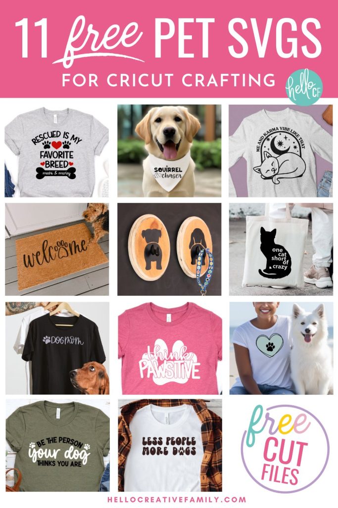 Get ready to create paw-sitively adorable Cricut crafts with with 11 FREE Pet SVG files! Get your paws on these free designs now including 'Rescued Is My Favorite Breed' which you can customize with your pet's name!