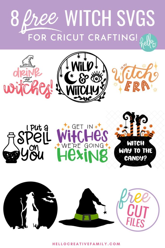 Get ready for some Halloween Cricut crafting fun with these 9 free witch SVG files including Wild and Witchy. Use for making trick-or-treat bags, t-shirts, hoodies, mugs, stickers and so much more using your Cricut cutting machine!